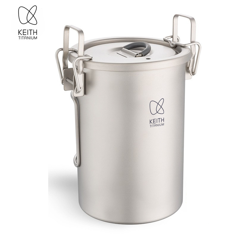 Camping Cooking Tin - KEITH Panci Nasi Titanium Murni, Panci