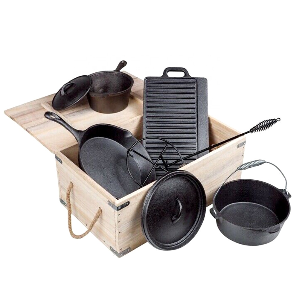 Camping Cooking Dutch Oven - Set Peralatan Masak Oven Belanda Besi