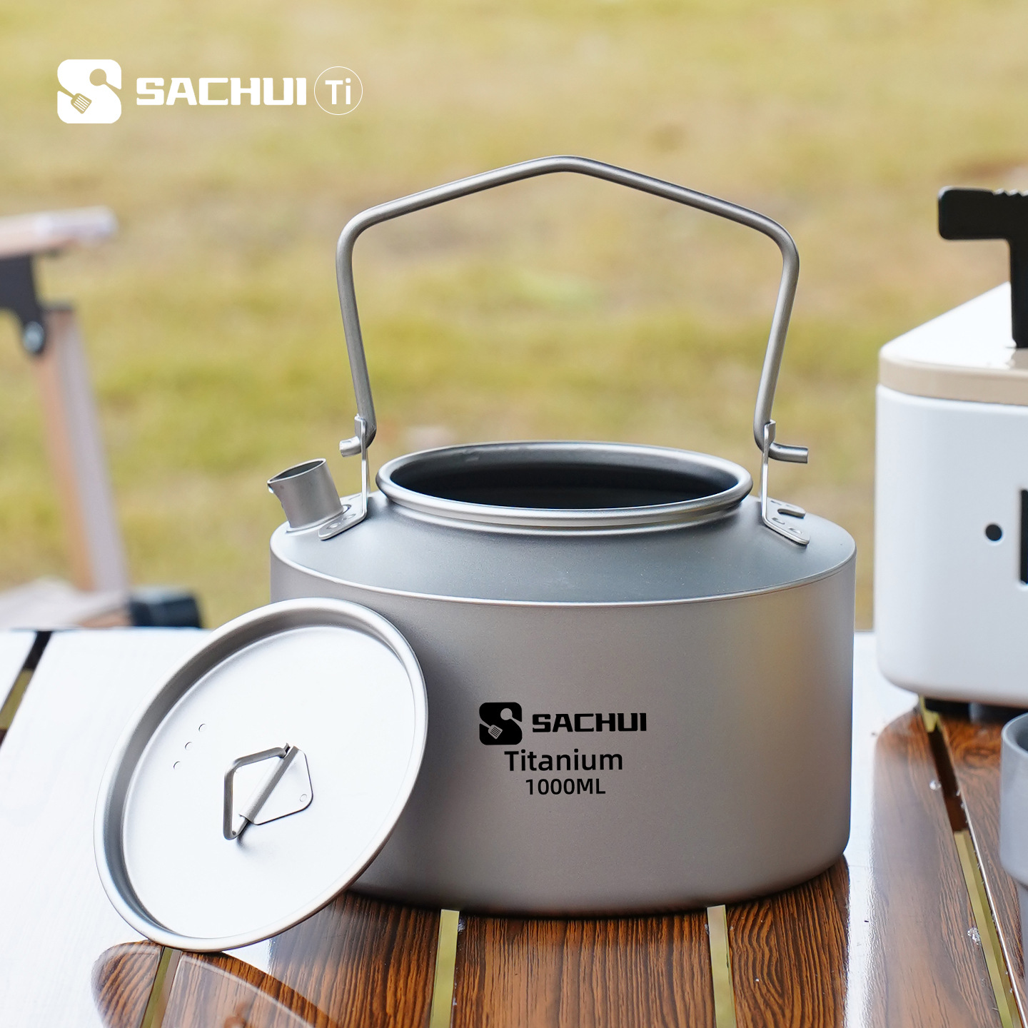 Camping Cooking Tin - Ketel Titanium Murni 1000ML, Peralatan Masak