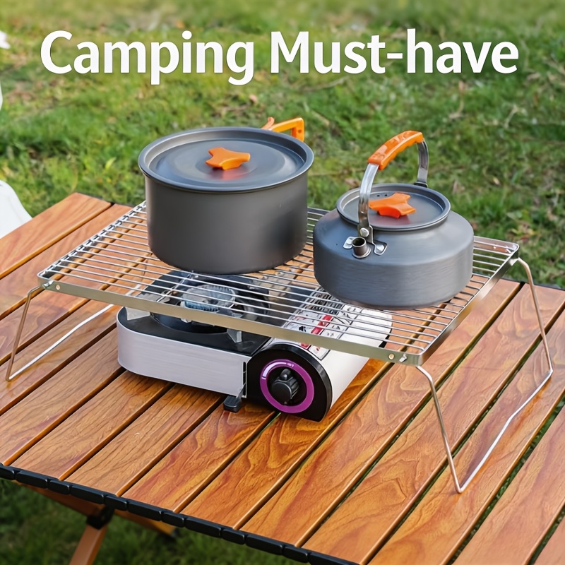 Camping Cooking Meat - Penyangga Api Unggun Lipat Portabel dari