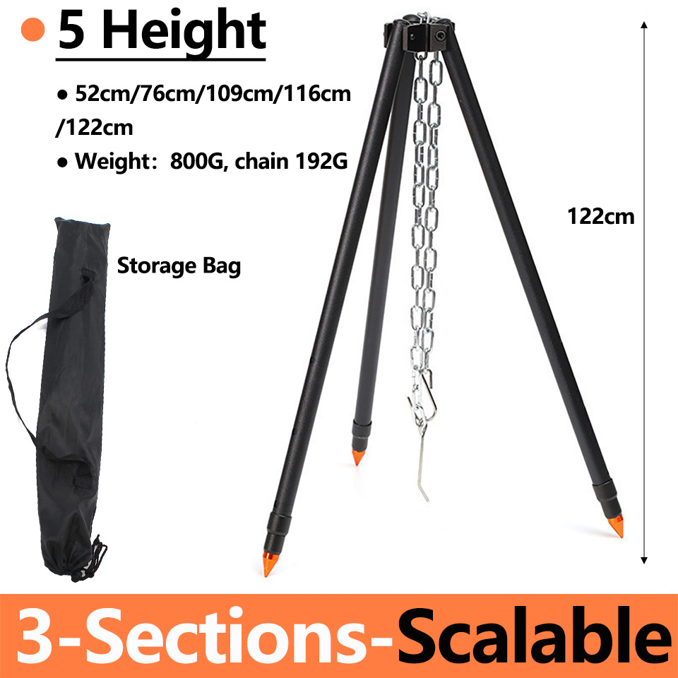 Camping Cooking Pot Tripod - Tripod Api Unggun untuk Menggantung Panci,