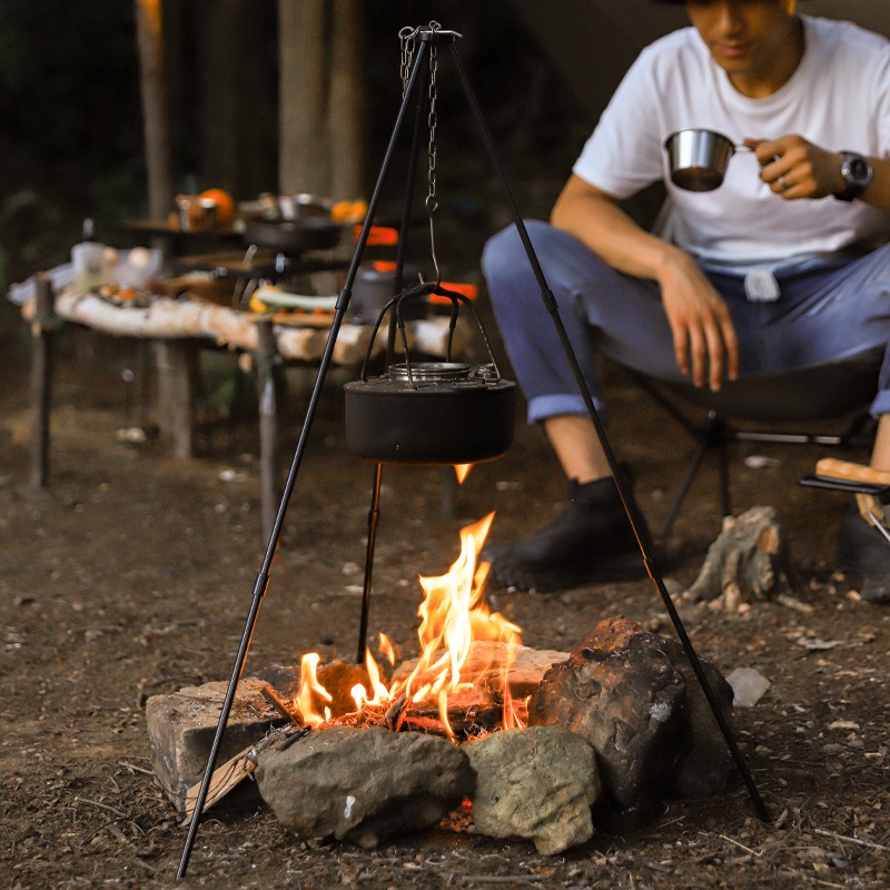 Camping Cooking Pot Tripod - Tripod Masak Portabel untuk Luar Ruangan,