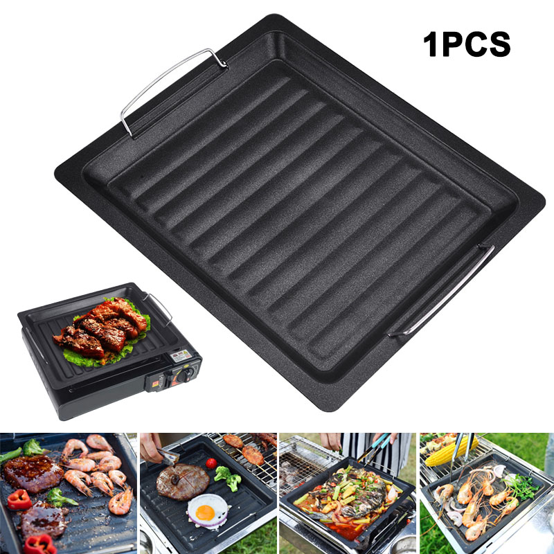 Camping Cooking Tray - Panci Panggangan Persegi Tebal untuk Luar