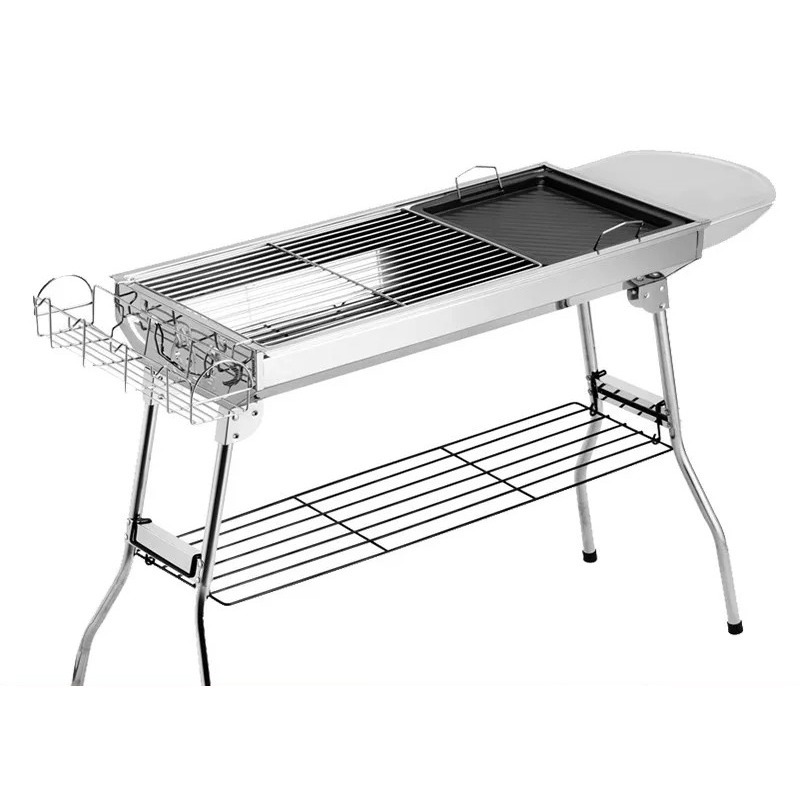 Camping Cooking Meat - Pemanggang Arang Lipat Besar untuk Barbekyu,