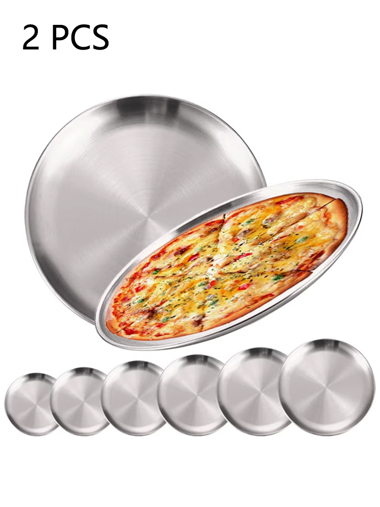 Camping Cooking Tray - 2 Buah Piring Nampan Datar Bulat