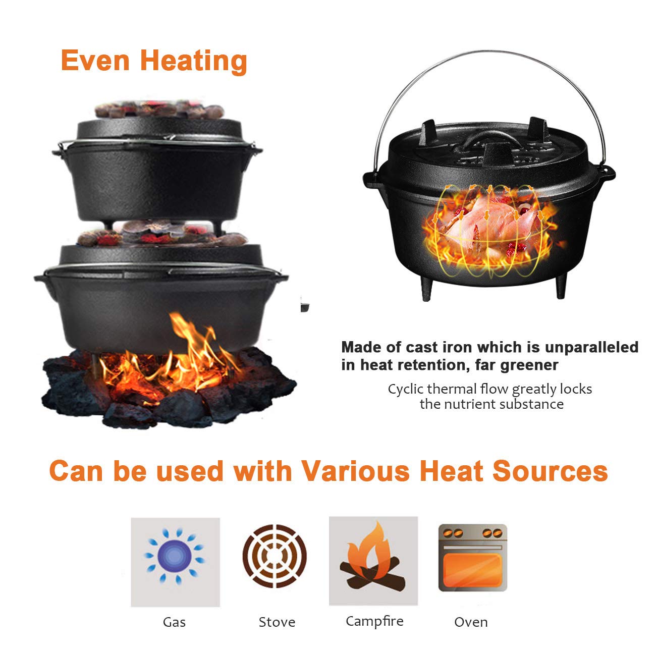 25cm Camp Oven Belanda pre-kaw - Camping Cooking Dutch Oven ulasan dan harga
