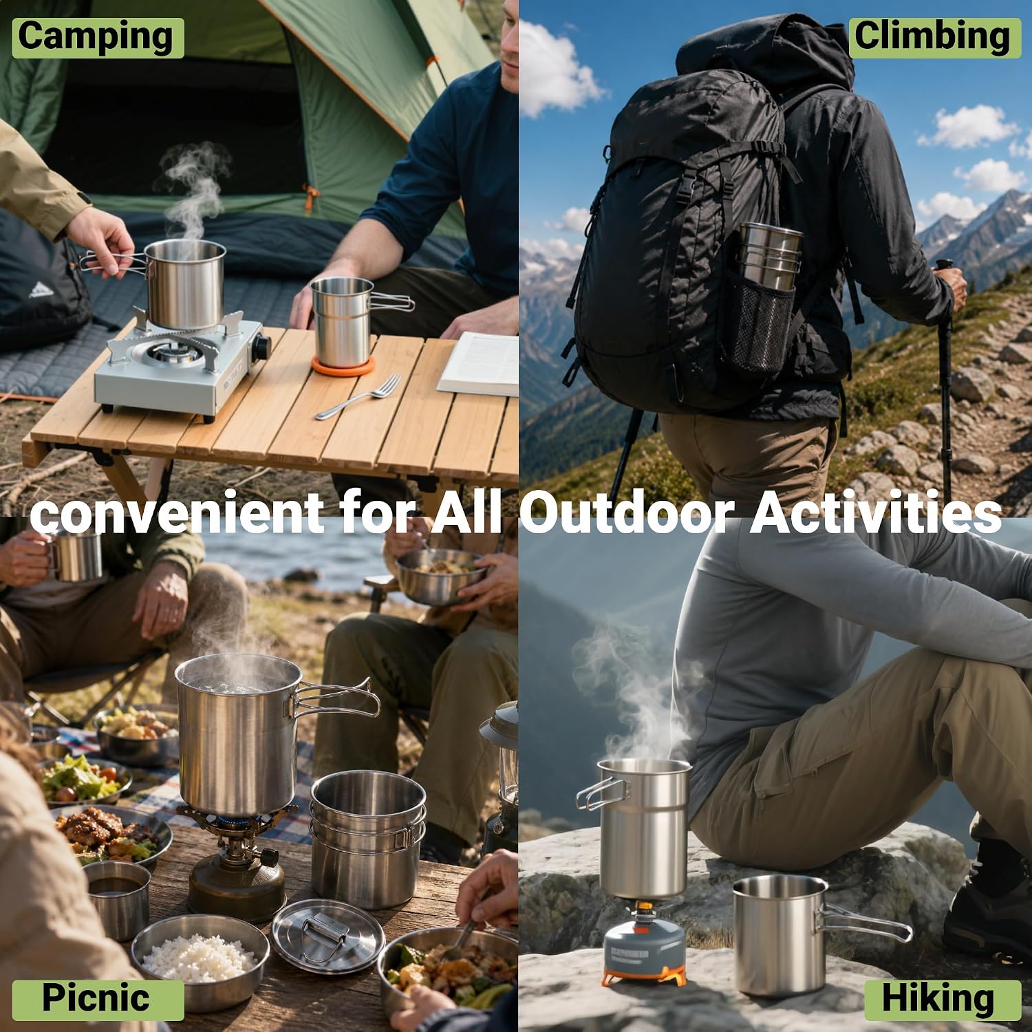 Cangkir Lipat untuk Berkemah,  - Camping Cooking Meat ulasan dan harga