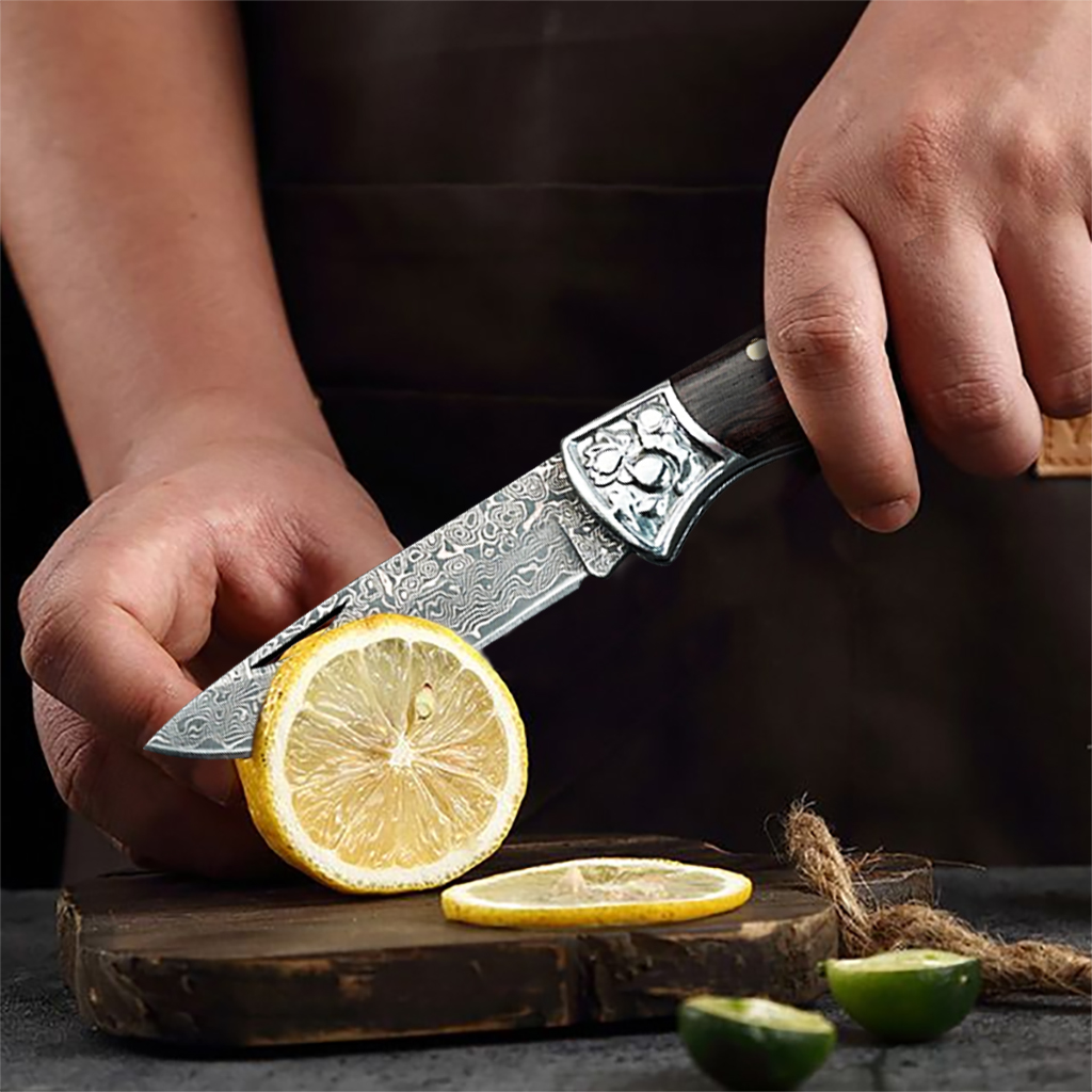Pisau Lipat WXCOO Damascus, Pi - Camping Cooking Knives ulasan dan harga