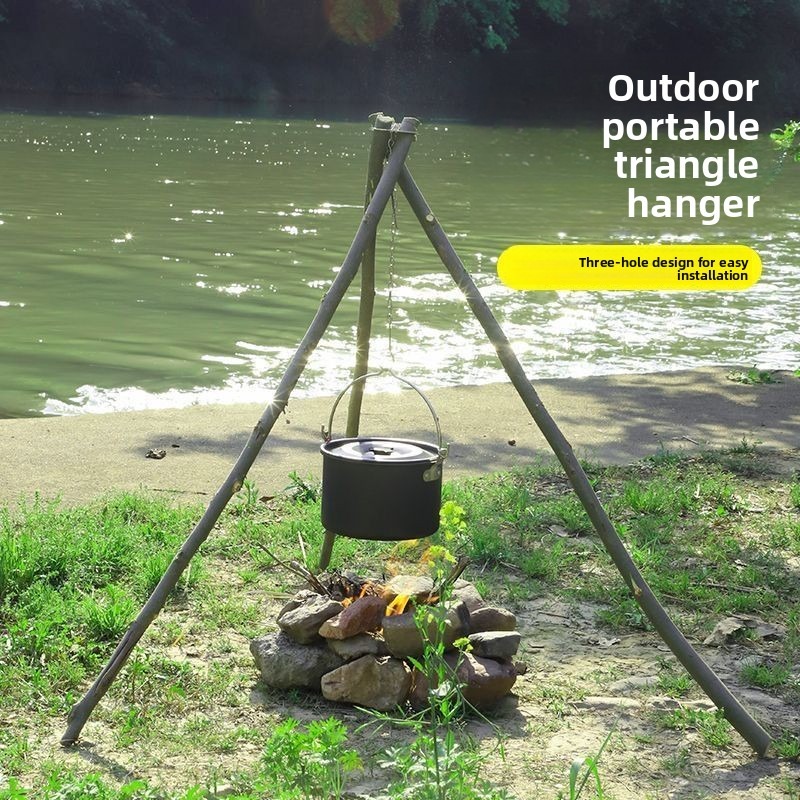 Rak Gantung Tripod BBQ Outdoor - Camping Cooking Pot Tripod ulasan dan harga