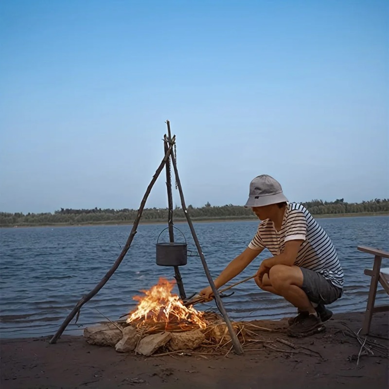 Rak Gantung Tripod BBQ Outdoor - Camping Cooking Pot Tripod ulasan dan harga
