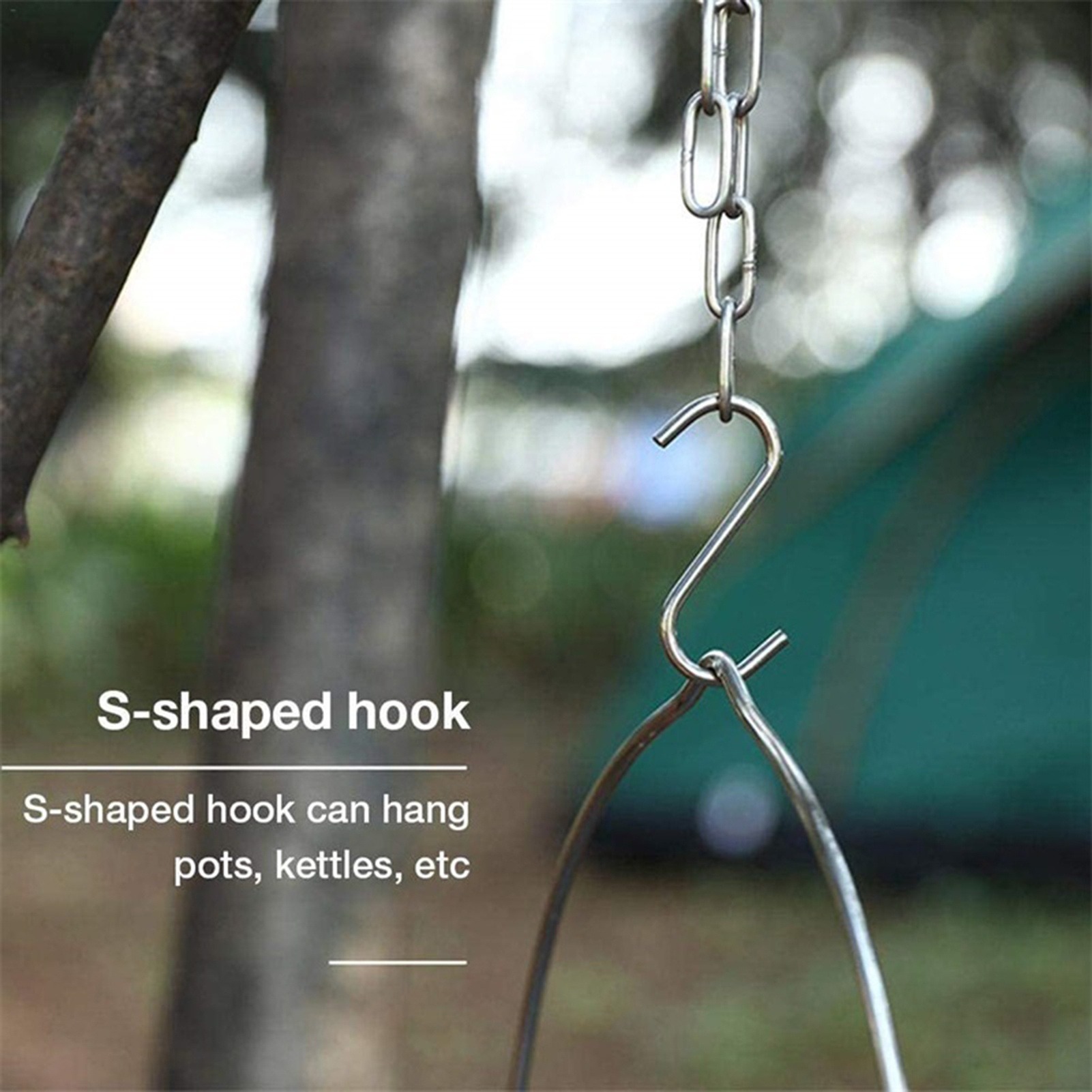 Statif Tripod Camping dari Baj - Camping Cooking Pot Tripod ulasan dan harga