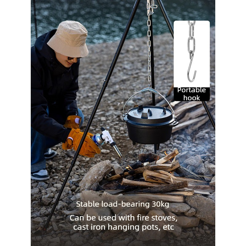 Braket Pot Gantung Bahan Alumi - Camping Cooking Pot Tripod ulasan dan harga