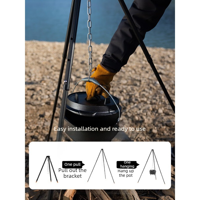 Braket Pot Gantung Bahan Alumi - Camping Cooking Pot Tripod ulasan dan harga