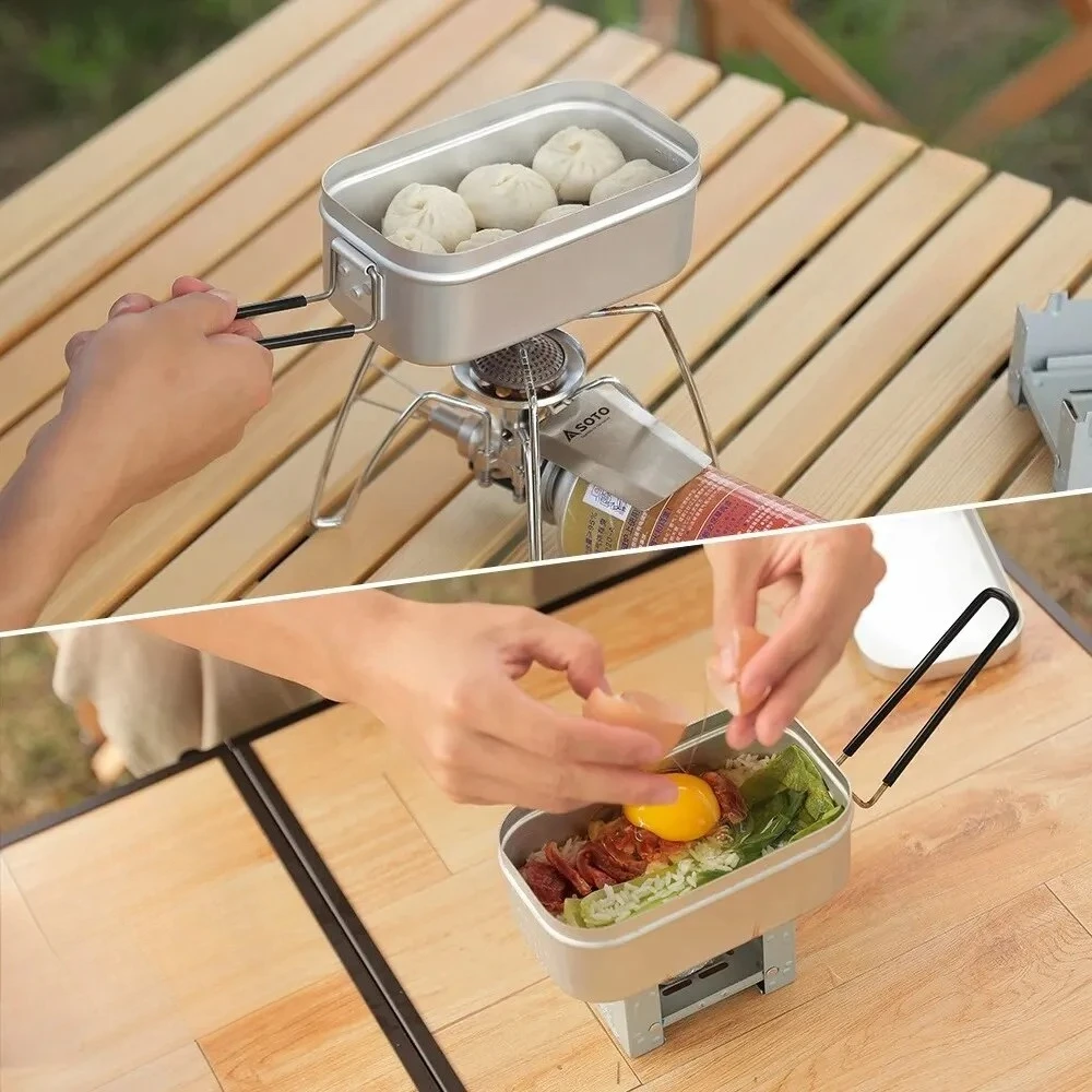 800/1400ML Kotak Makan Siang A - Camping Cooking Tray ulasan dan harga