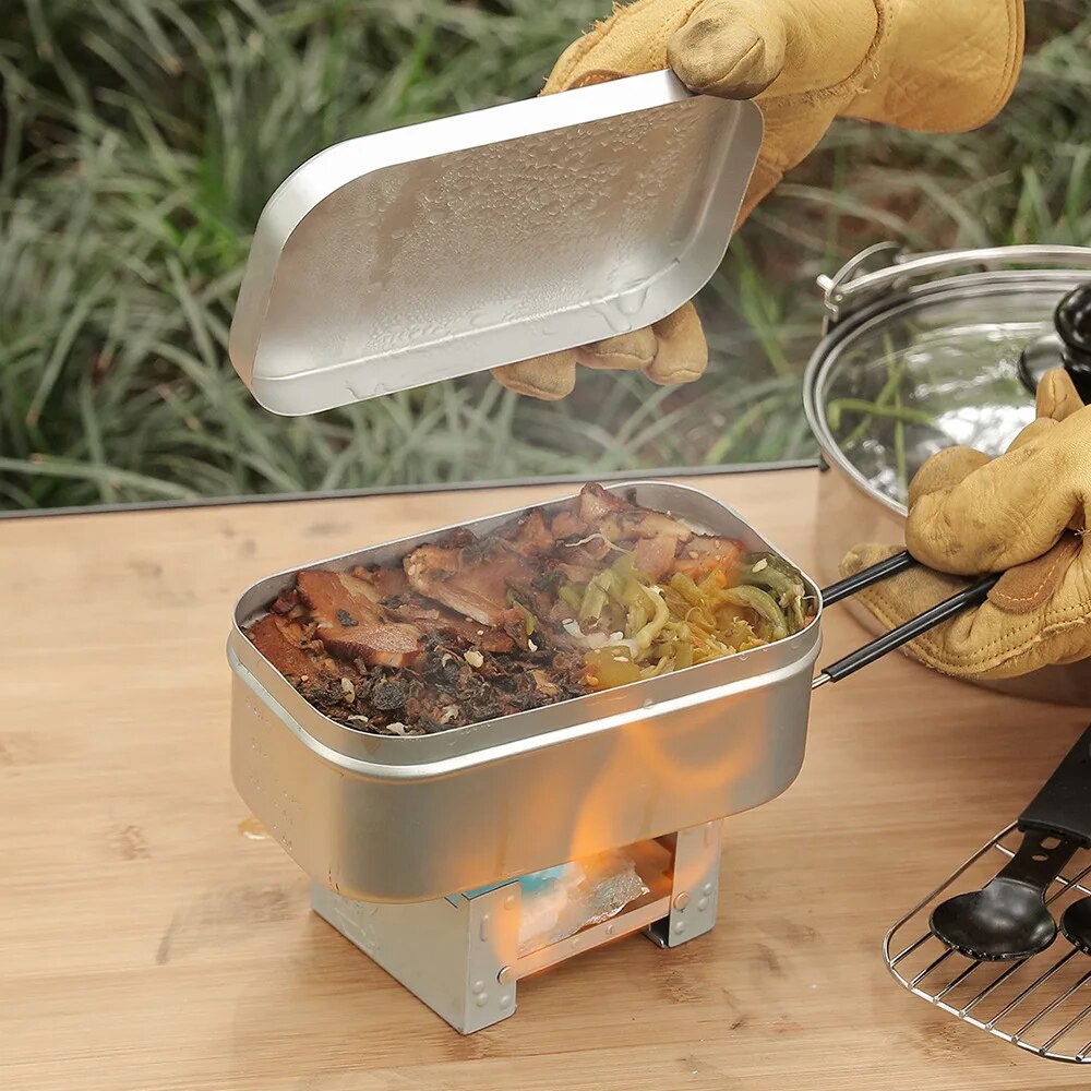 800/1400ML Kotak Makan Siang A - Camping Cooking Tray ulasan dan harga