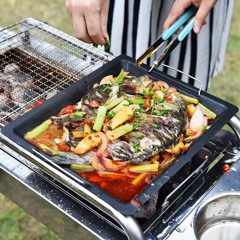 Panci Panggangan Persegi Tebal - Camping Cooking Tray ulasan dan harga