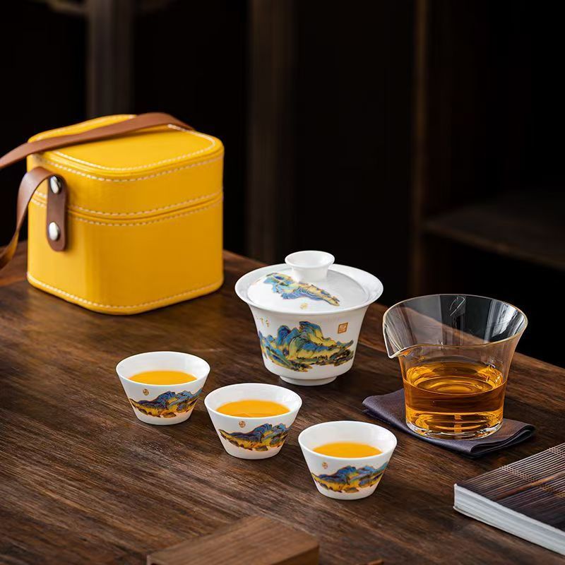 Set Teh Porselen Putih Travel  - Camping Cooking Tin ulasan dan harga