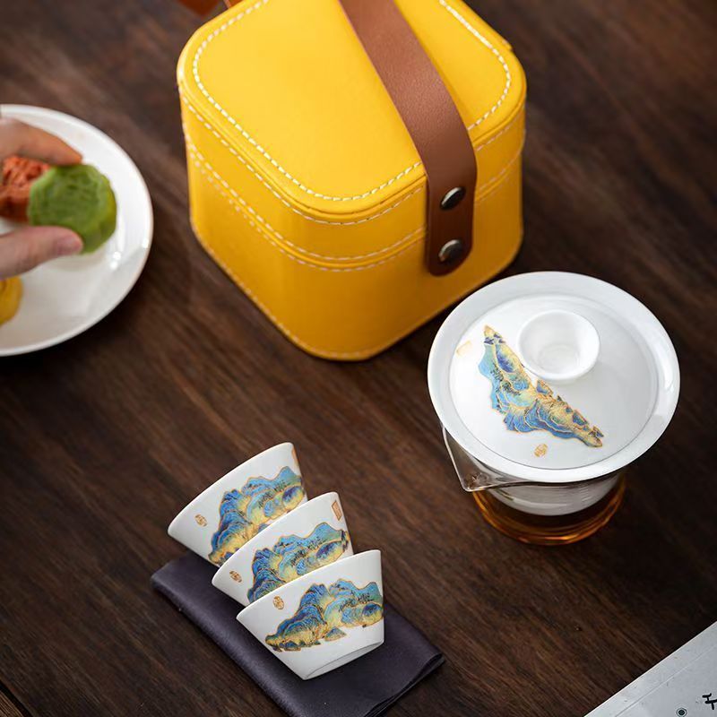 Set Teh Porselen Putih Travel  - Camping Cooking Tin ulasan dan harga