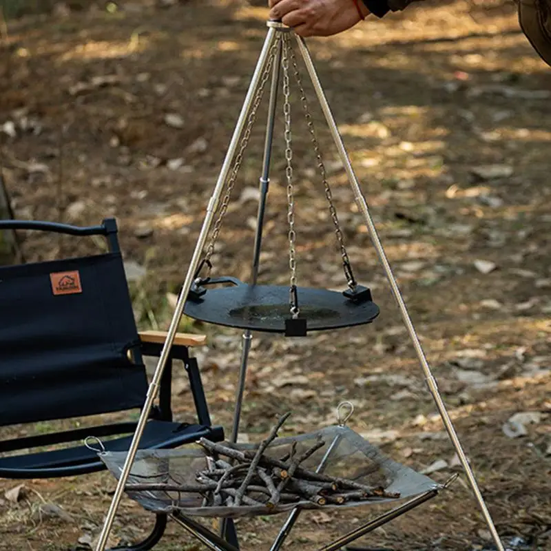 Tripod Api Unggun Aluminium un - Camping Cooking Pot Tripod ulasan dan harga