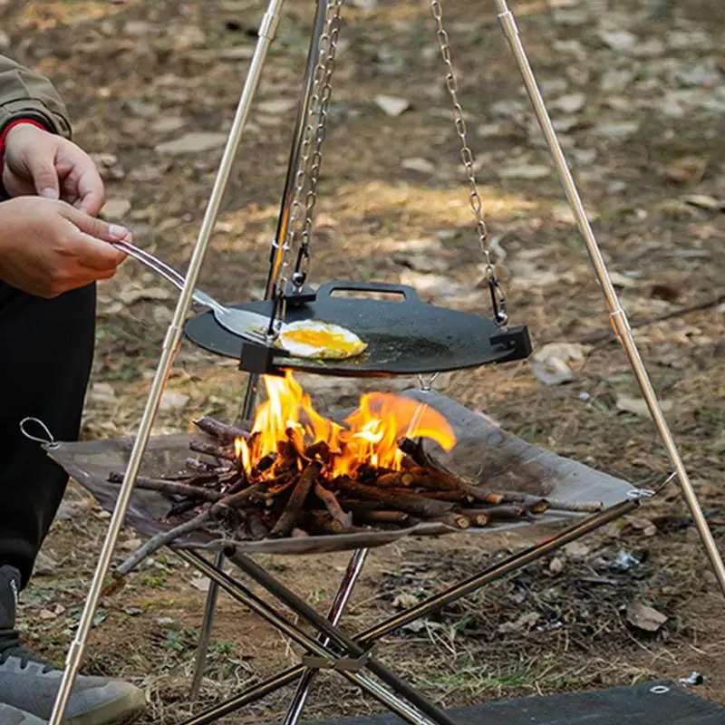 Tripod Api Unggun Aluminium un - Camping Cooking Pot Tripod ulasan dan harga